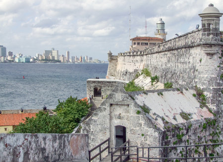 waterside city view of Havana, the capital city of Cubaのeditorial素材