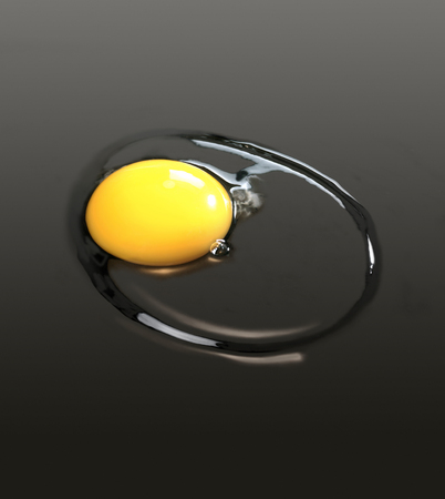 a sunnyside up egg in dark gradient back