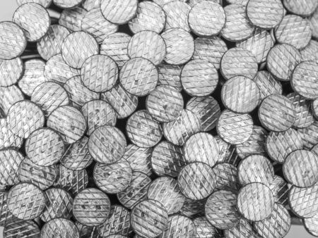 lots of nails seen from aboveの写真素材