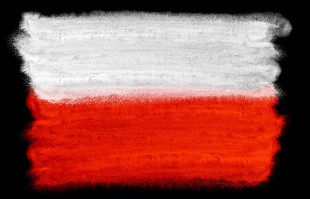 watercolor illustration of the Poland flagの写真素材