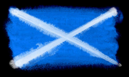 watercolor illustration of the Scotland flagの写真素材