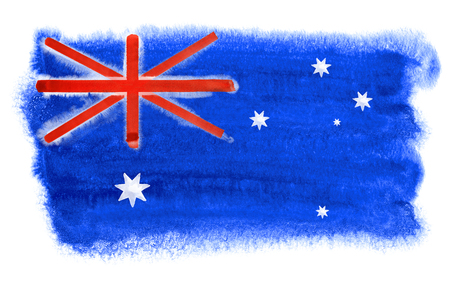 watercolor illustration of the Australia flagの写真素材