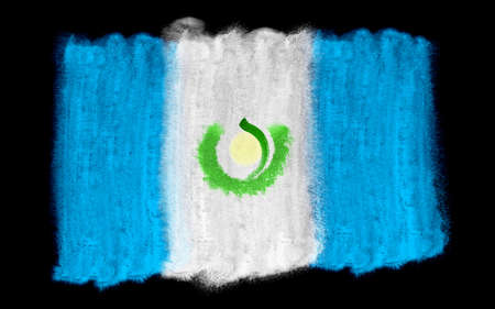 watercolor illustration of the Guatemala flagの写真素材