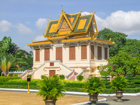 scenery around the Royal Palace in Phnom Penh located in Cambodiaのeditorial素材