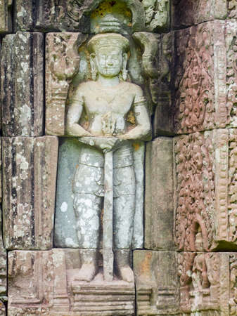 detail of the Preah Khan temple in Angkor located in Cambodia