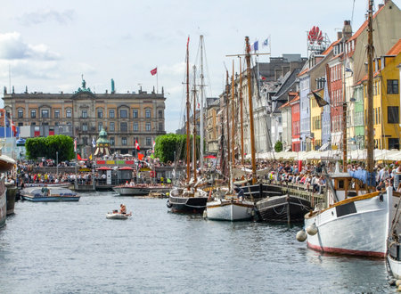 waterside scenery in Copenhagen, the capital city of Denmarkのeditorial素材