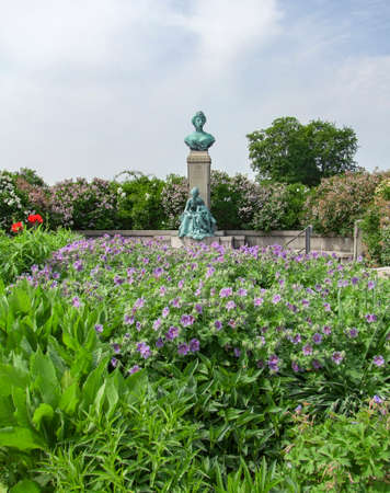 park scenery with sculpture in Copenhagen, the capital city of Denmarkの写真素材