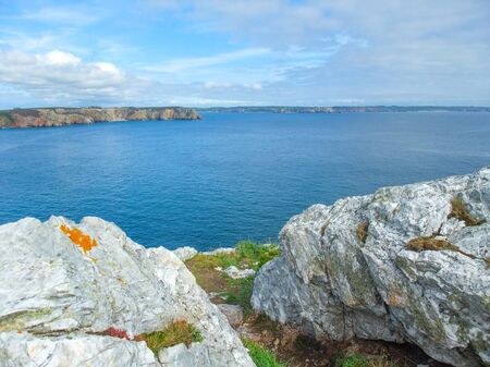 coastal scenery at the Crozon peninsula in Brittany, Franceの写真素材