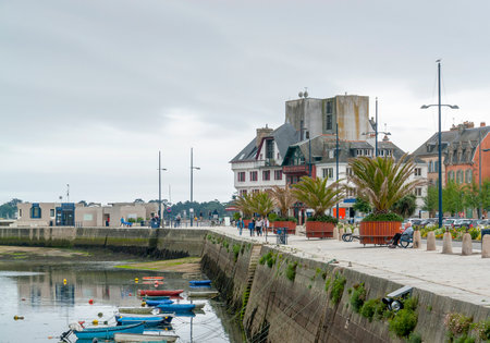 town named Concarneau in the Finistere department of Brittany in Franceのeditorial素材
