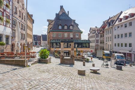 city view of Nuremberg, a city in Franconia in the german state of Bavariaの写真素材