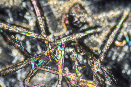 microscopic detail showing microcrystals of a cleaning agentの写真素材