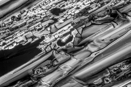 microscopic shot  showing Ammonium sulfate crystals structureの写真素材