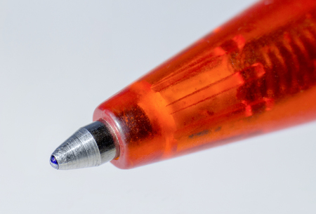 macro shot of a ballpoint pen tipの写真素材