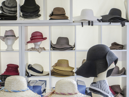 lots of various hatsの写真素材