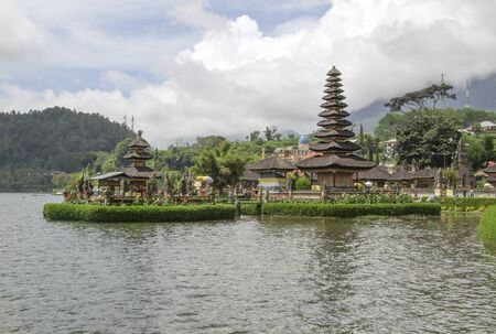Water temple named Pura Ulun Danu Bratan at Bali, Indonesiaの写真素材