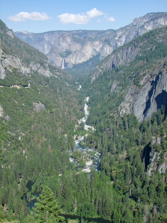 aerial view at the Yosemite National Park in California, USAの写真素材