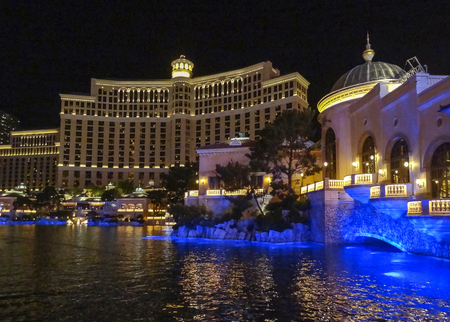 Illuminated night scenery at Las Vegas in Nevada, USAの写真素材