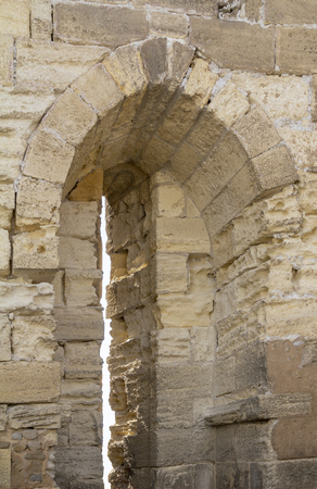Architectural detail of a commune named Aigues-Mortes in Franceの写真素材