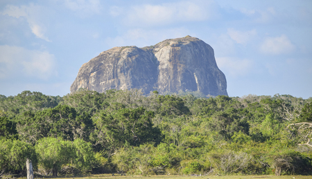 natural scenery with rock formation seen in Sri Lankaの写真素材
