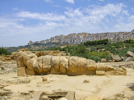 Around Olympeion field near a city named Agrigento located in Sicily, Italyの写真素材