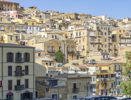 City view of Agrigento located in Sicily, Italyの写真素材