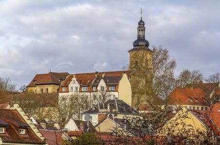 high angle view of Bamberg, a town in Upper Franconia in Bavaria, Germanyの写真素材