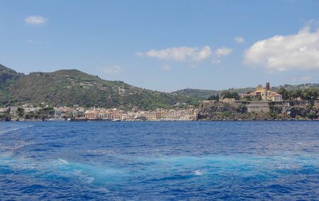 Lipari located at a island named Lipari, the largest of the Aeolian Islands in the Tyrrhenian Sea near Sicily in Italyの写真素材
