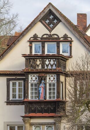 architectural detail seen in Bamberg, a town in Bavariaの写真素材