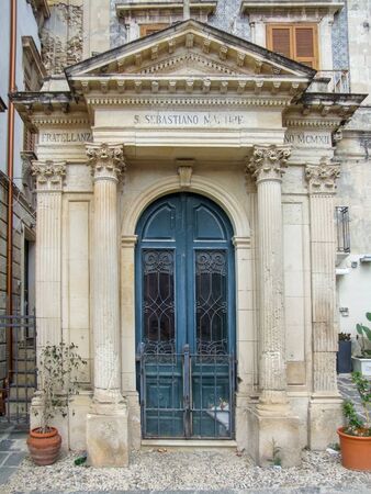 church named San Sebastiano in Ortygia, located on a island near Sicily, Italyの写真素材