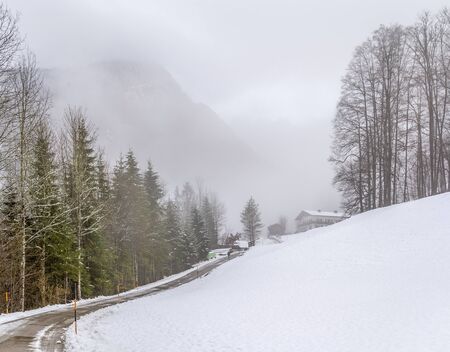idyllic winter scenery near Ramsau bei Berchtesgaden in the Bavarian Alps