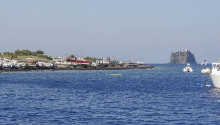 coastal scenery at the Stromboli volcano near Sicily, Italy