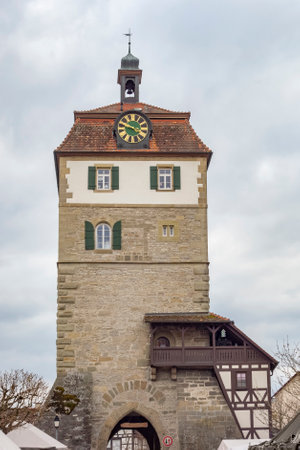 historic tower in a town named Vellberg in Southern Germanyのeditorial素材