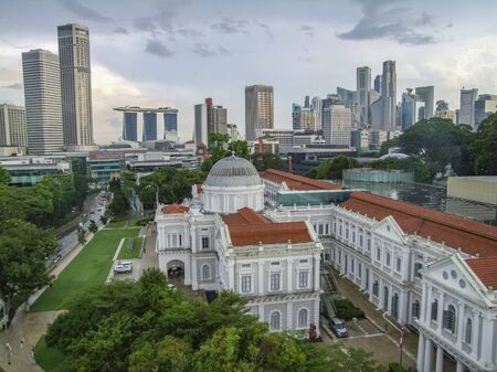 skyline and city view of Singapore, a city-state in Southeast Asiaの写真素材