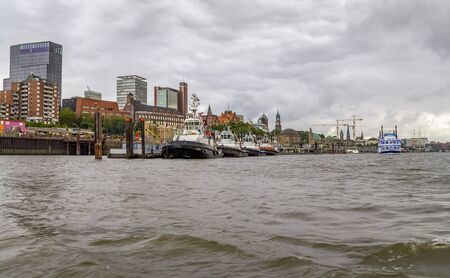 scenery around the Port of Hamburg in Germanyの写真素材