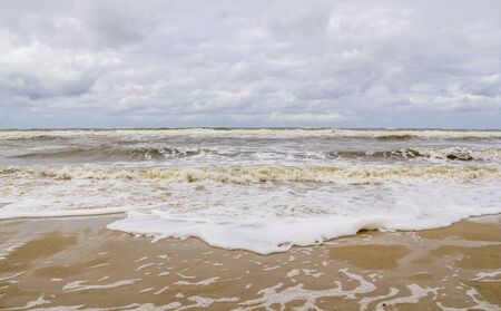 beach scenery seen at Spiekeroog, one of the East Frisian Islands at the North Sea coast of Germanyの写真素材