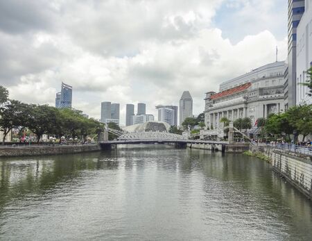 city view of Singapore, a city-state in Southeast Asiaの写真素材