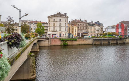 city view of Epinal, the capital city of the Vosges departmend in Franceのeditorial素材