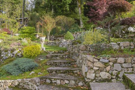 idyllic garden scenery near Gerardmer, a commune in the Vosges department in Grand Est in...