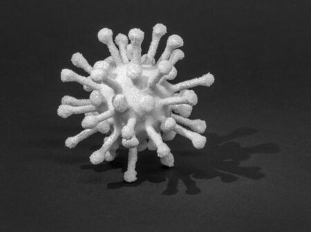 picture of a symbolic virus in black backの写真素材