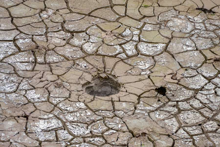 Detail shot at a geothermal site in New Zealand named Craters of the Moonの写真素材