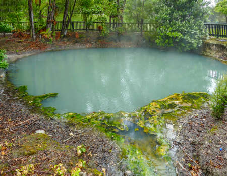 Geothermal Pond at Kuirau Park at the Rotorua region in New Zealand