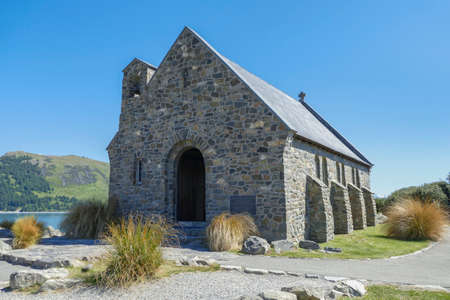 Church of the Good Shepherd at Lake Tekapo on the South Island of New Zealandの写真素材