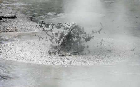 Detail at a geothermal area named Waiotapu in New Zealandの写真素材