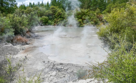 Geothermal area named Waiotapu in New Zealandの写真素材