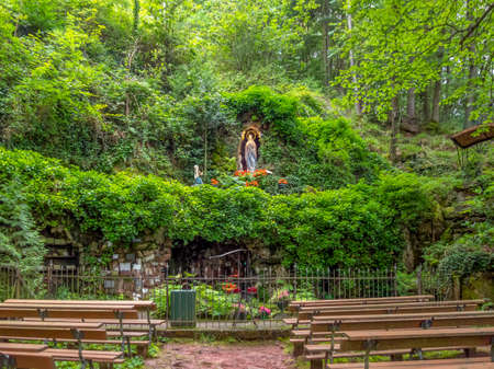 Grotto named Mariengrotte or Lourdesgrotte near Sankt Martin, a municipality in Suedliche WeinstraÃe district in Rhineland-Palatinate, Germanyの写真素材