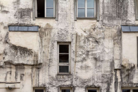 Full frame closeup shot of an interesting weathered house facadeの写真素材