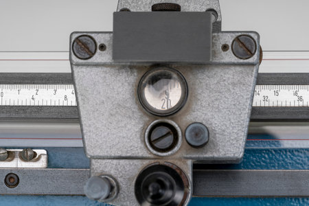 Detail of a layout table including a ruler with measuring scale and magnifierの写真素材