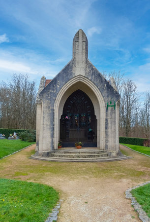 Chapel at Douaumont, a village destroyed in the first world near Verdun in Franceの写真素材
