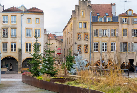 Impression of a city named Metz, located in the Lorraine region in France at winter timeのeditorial素材