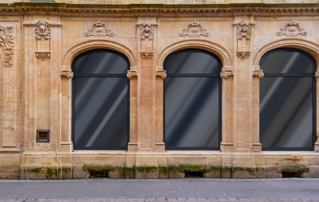 House facade seen in Metz, located in the Lorraine region in France at winter timeのeditorial素材